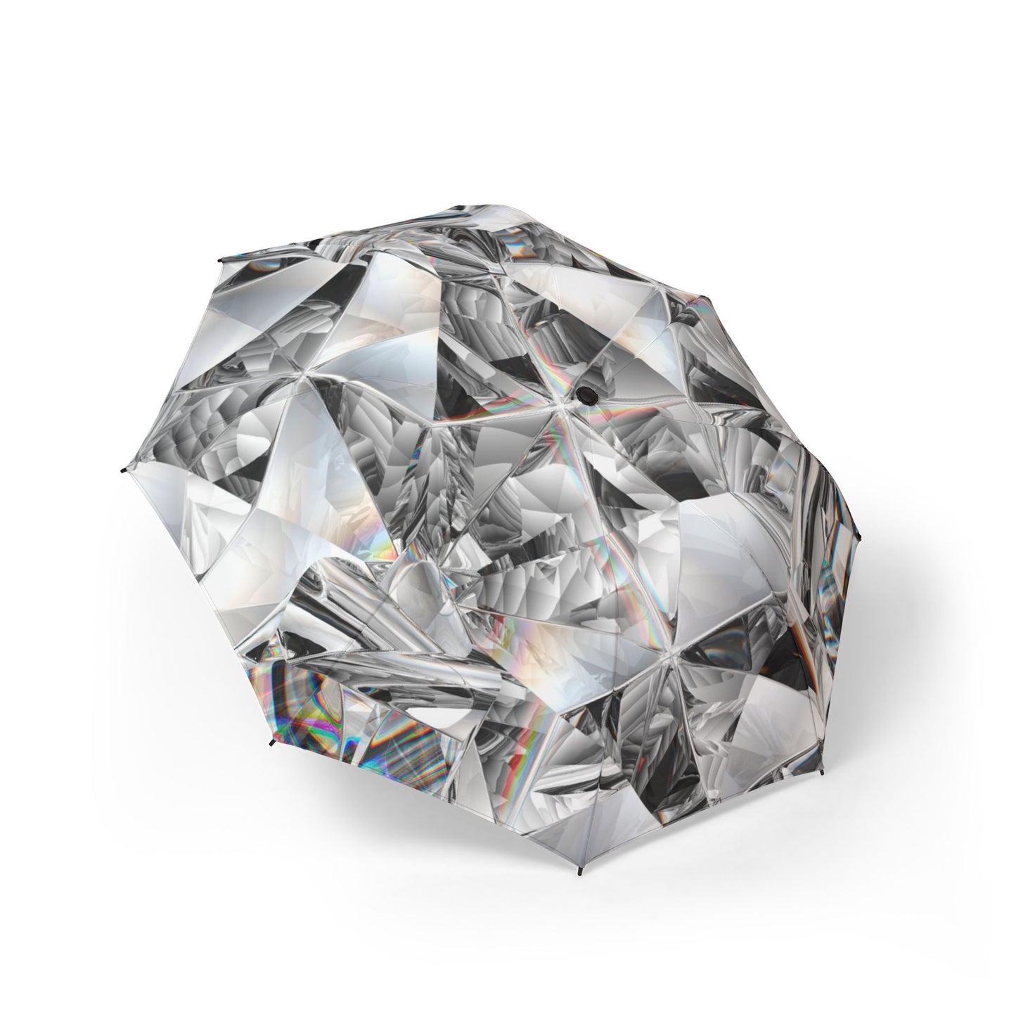 Diamond Pattern Semi-Automatic Foldable Umbrella