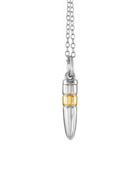 Sterling Silver 14K Yellow Gold-Plated Bullet Ash Holder Necklace
