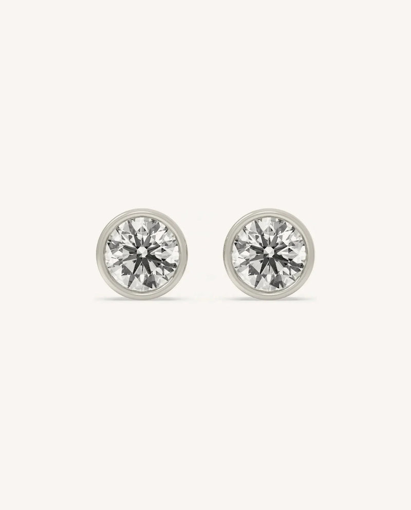 Lab Grown Diamond Bezel Set Stud Earring