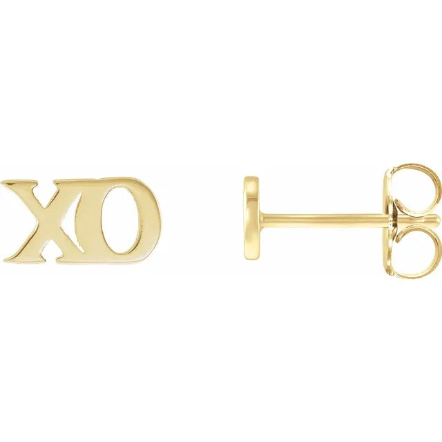 14K Petite "xo" Stud Earrings