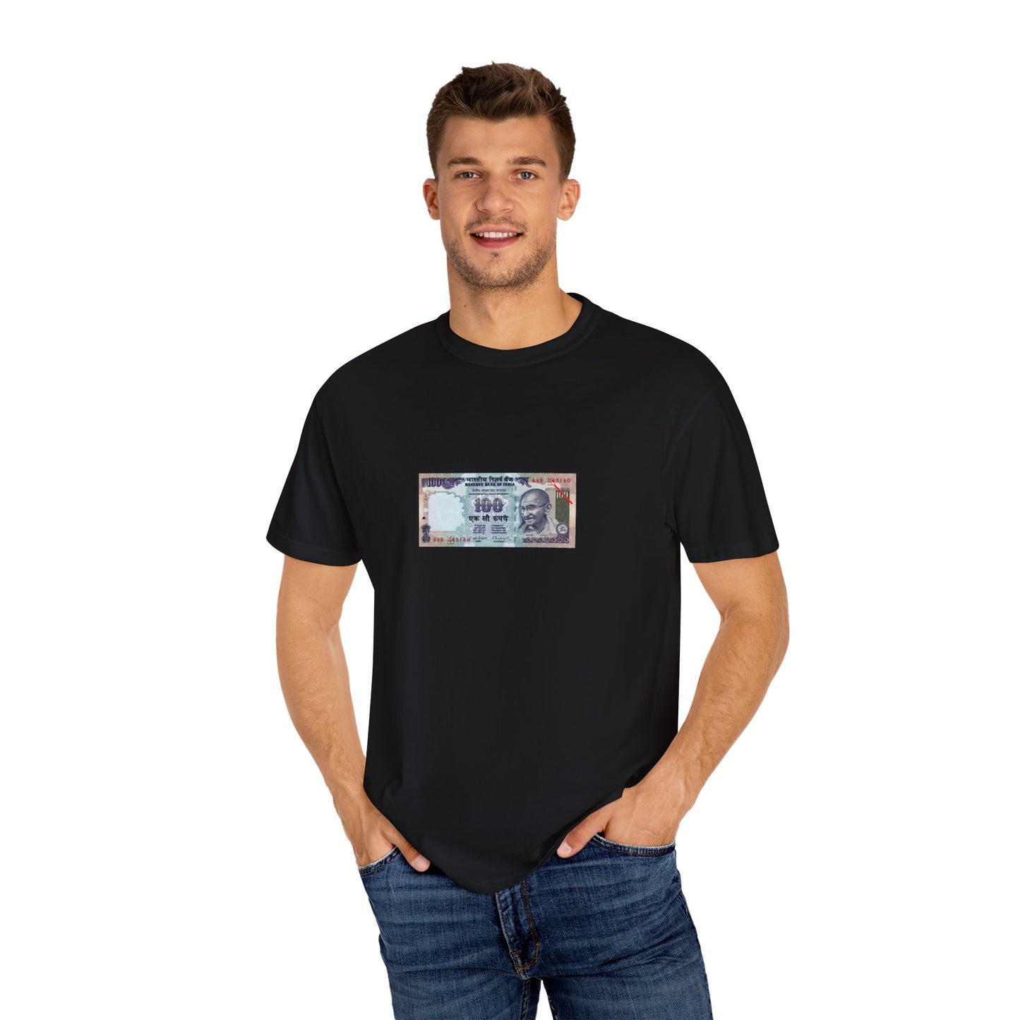 Indian Rupee Unisex Garment-Dyed T-shirt