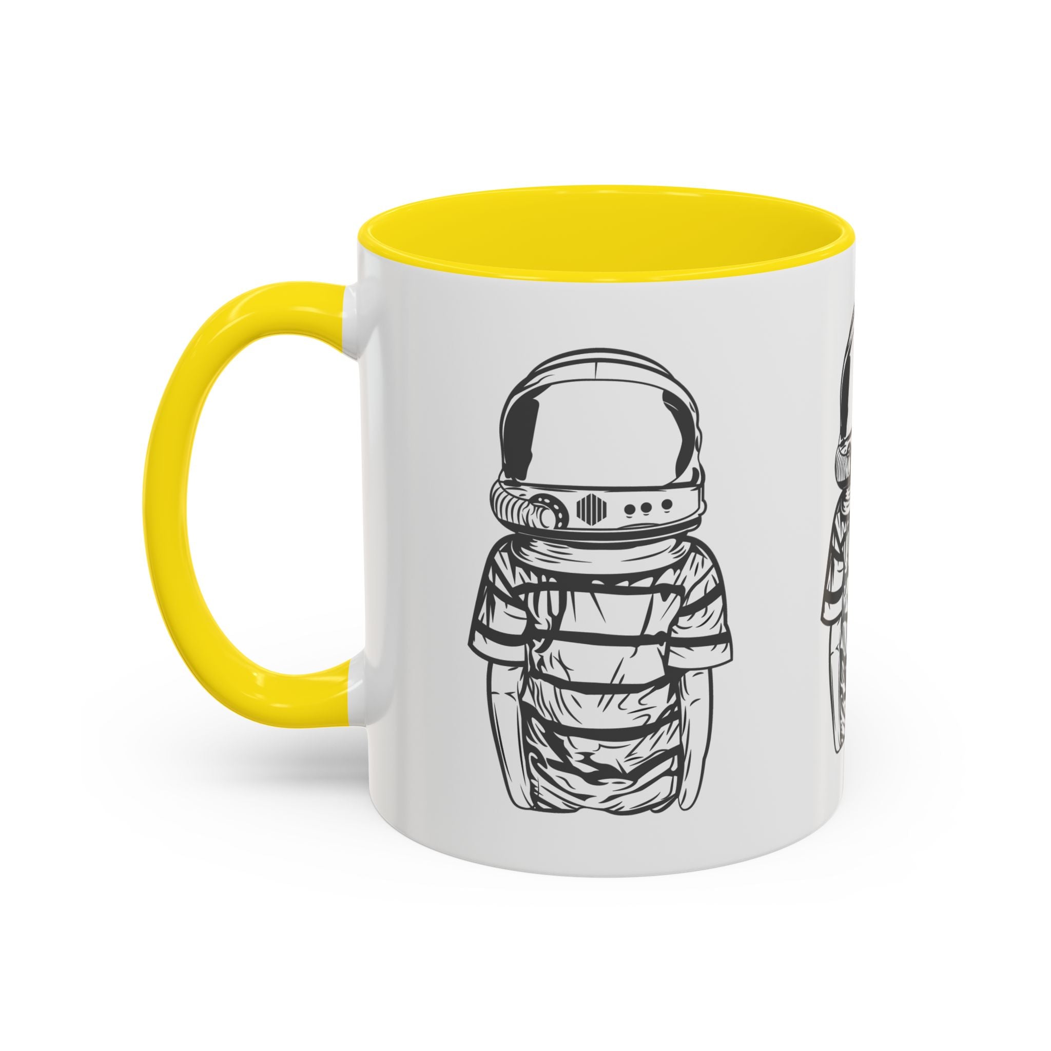 Astronaut Kid Accent Coffee Mug — Cute Space Helmet Illustration