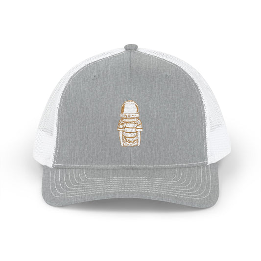 Star Boy Embroidered Snapback Trucker Cap - Vintage Astronaut Design