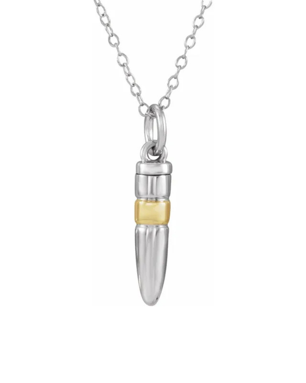 Sterling Silver 14K Yellow Gold-Plated Bullet Ash Holder Necklace