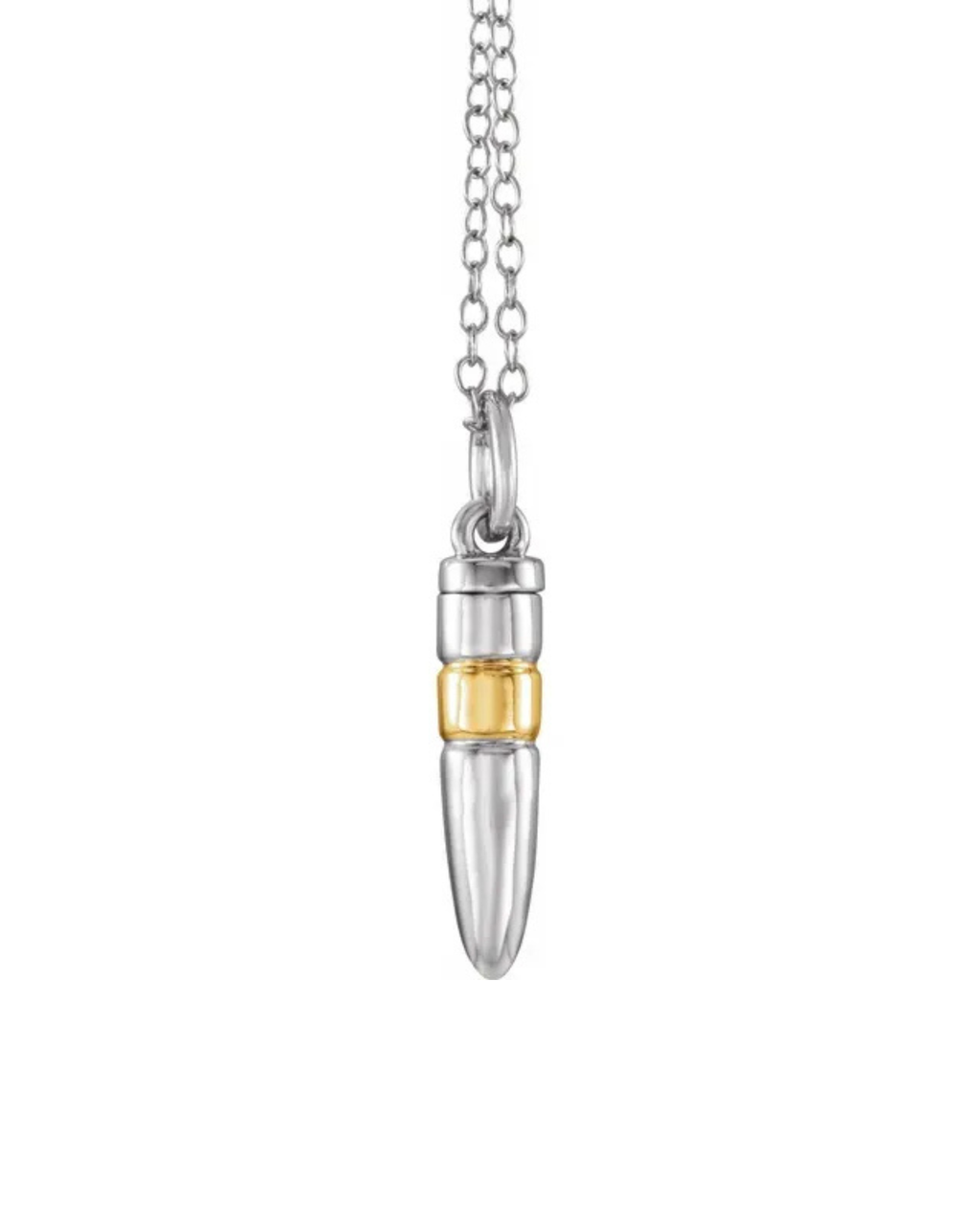Sterling Silver 14K Yellow Gold-Plated Bullet Ash Holder Necklace