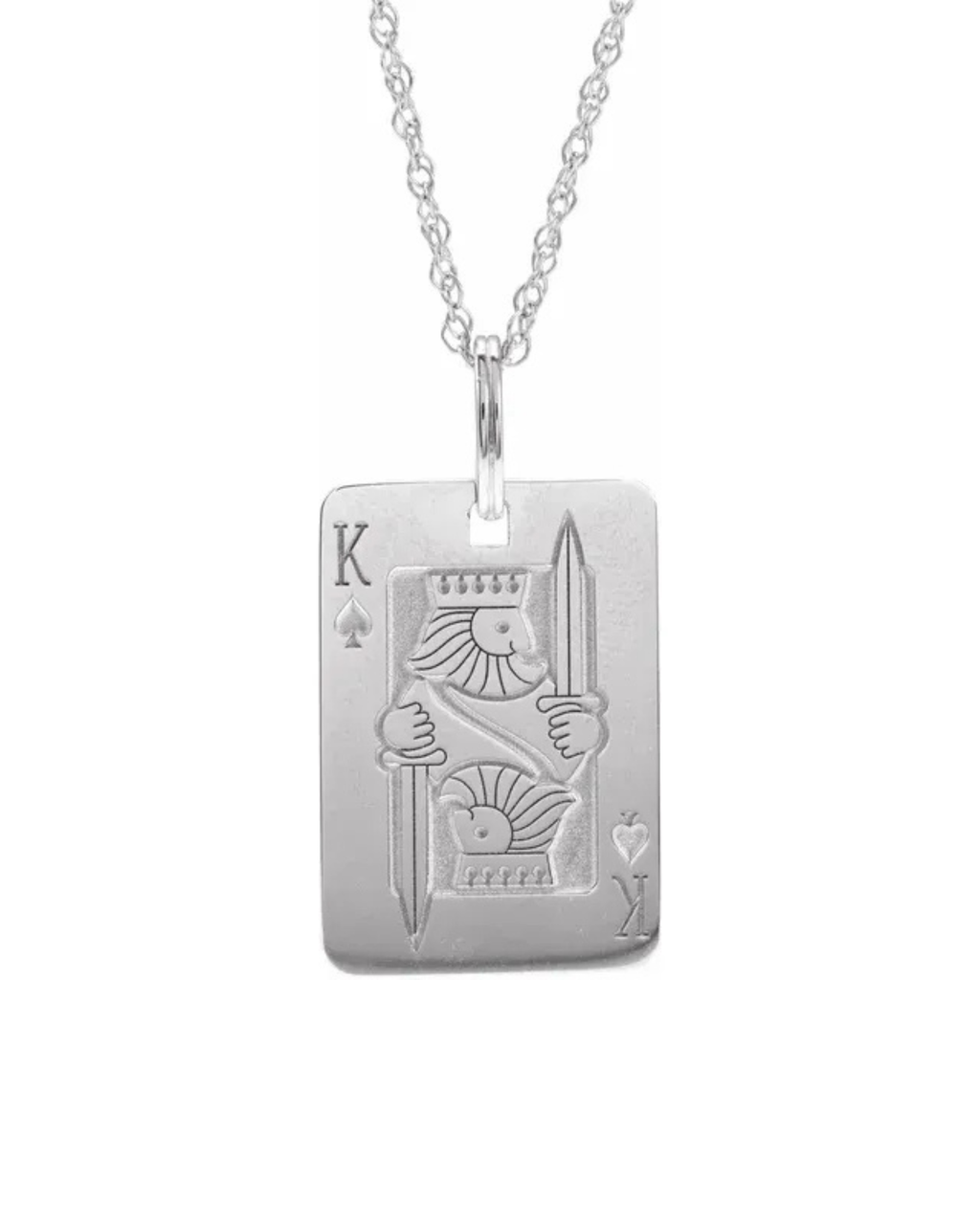 Sterling Silver Playing Card Necklace