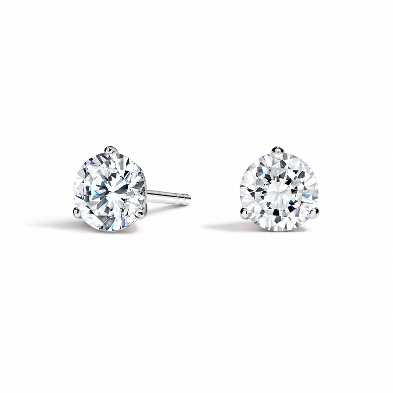 Lab Grown Diamond 3 Prong Stud Earring