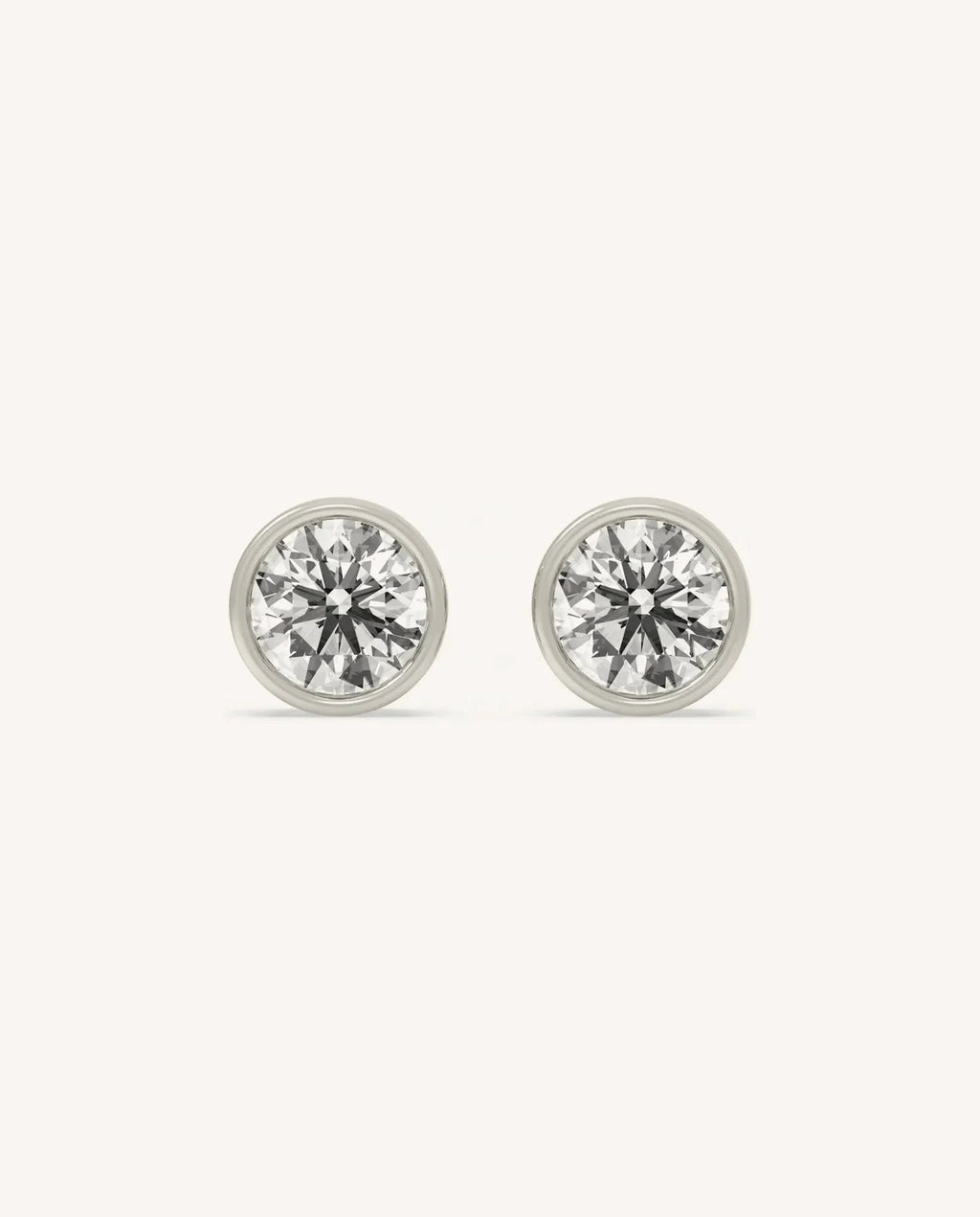 Lab Grown Diamond Bezel Set Stud Earring