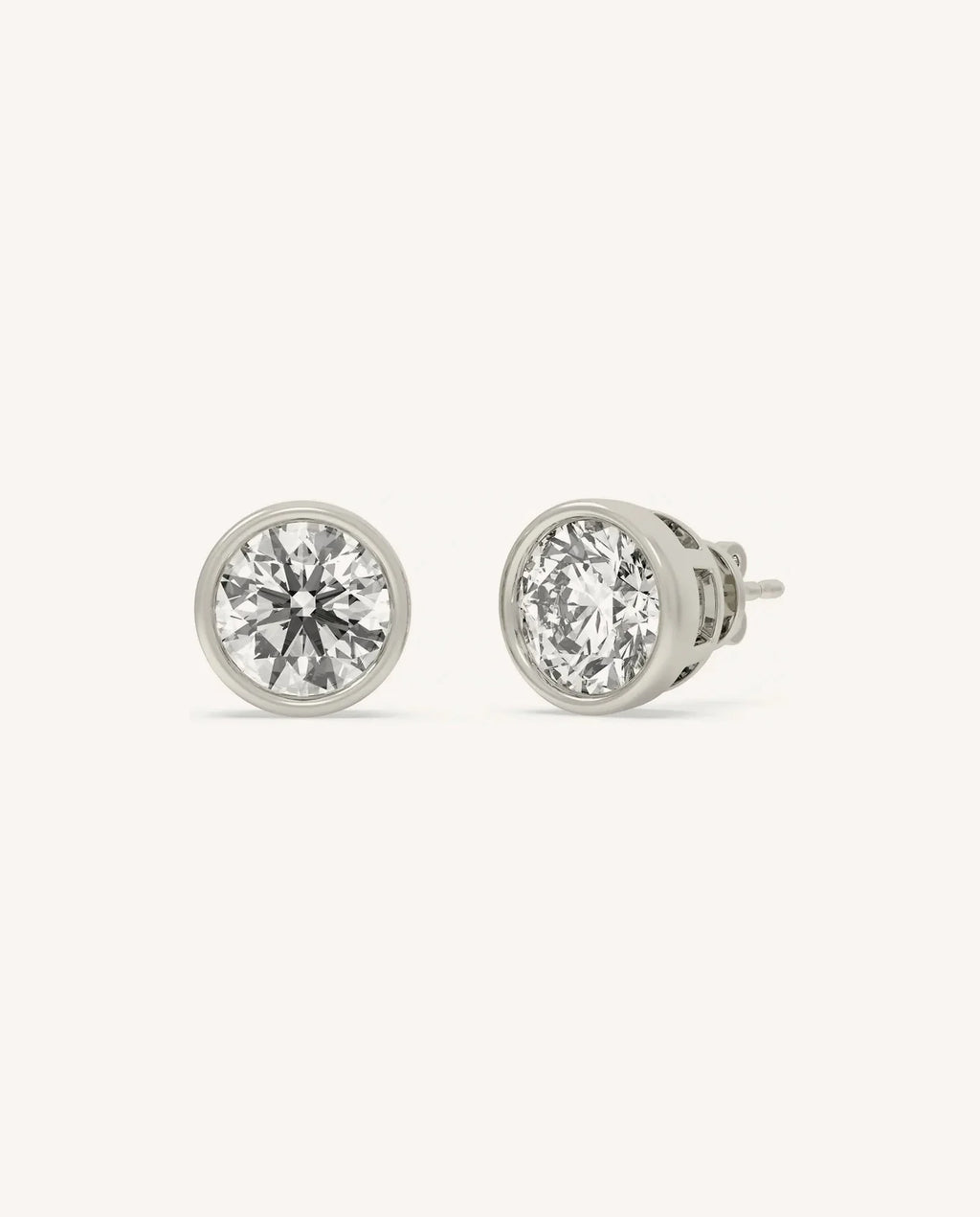 Lab Grown Diamond Bezel Set Stud Earring