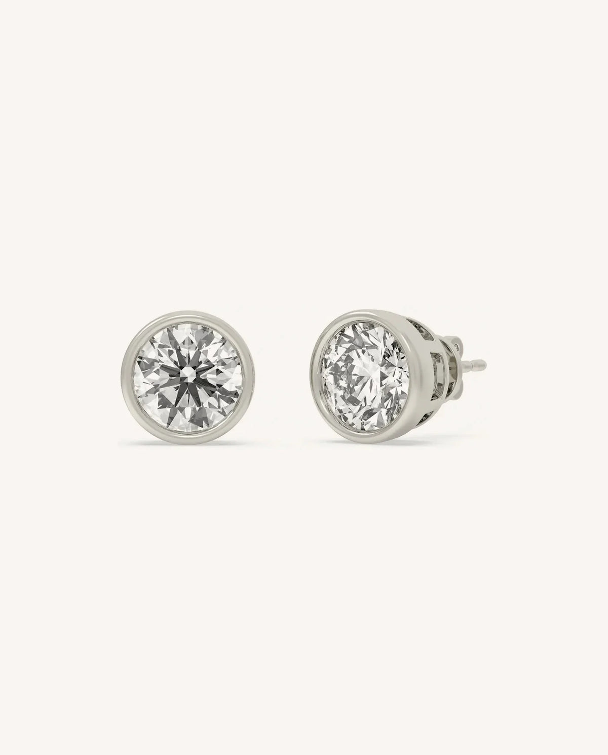 Lab Grown Diamond Bezel Set Stud Earring