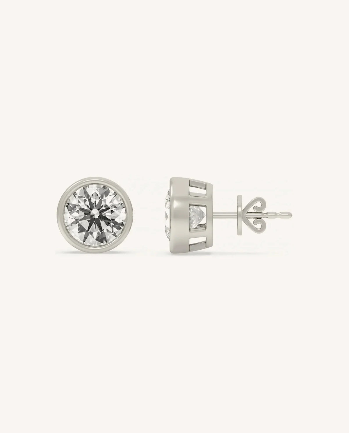 Lab Grown Diamond Bezel Set Stud Earring