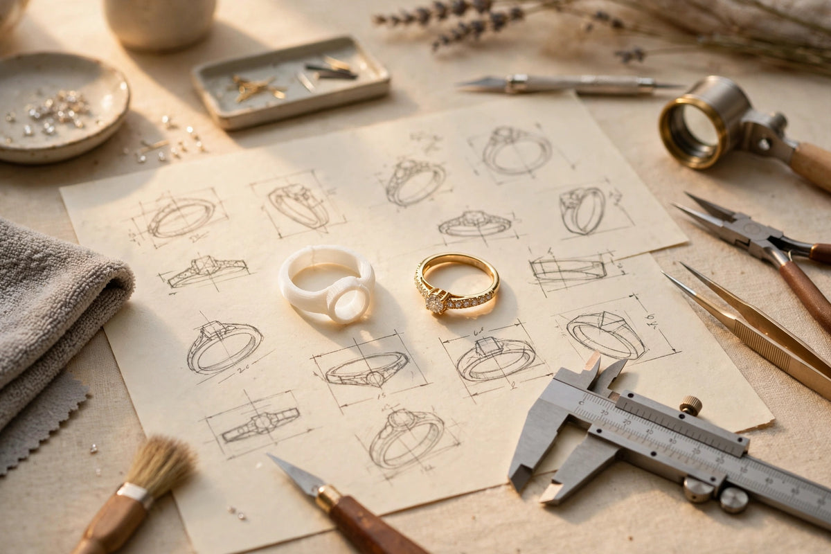 Lab-grown diamond studs set by hand