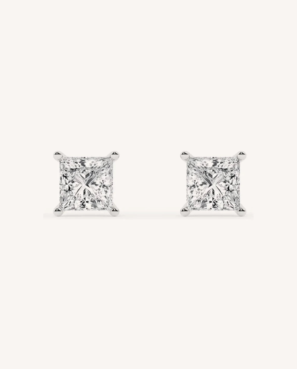 Lab Grown Diamond Princess Cut Stud Earring